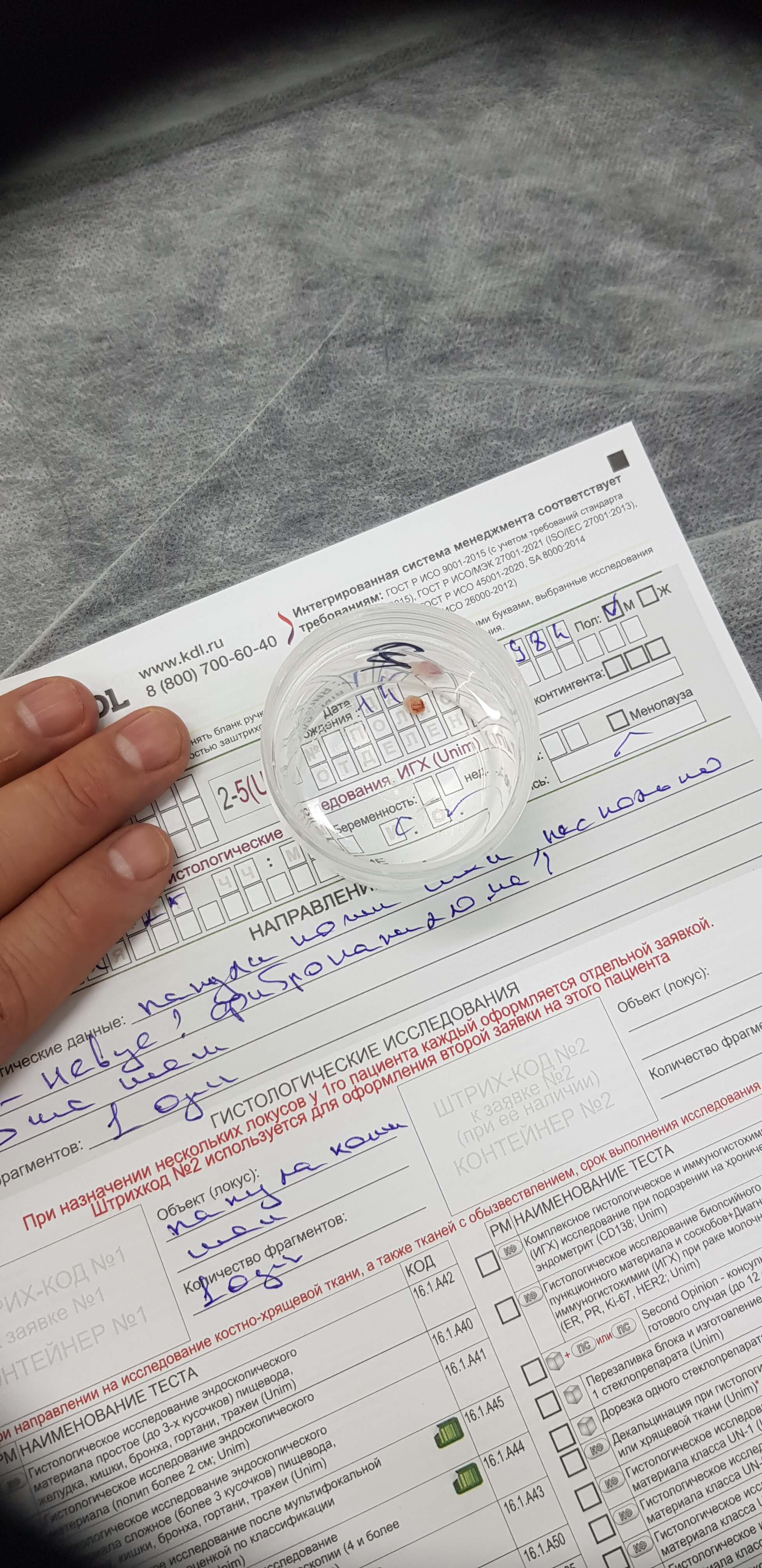 назначение анализов